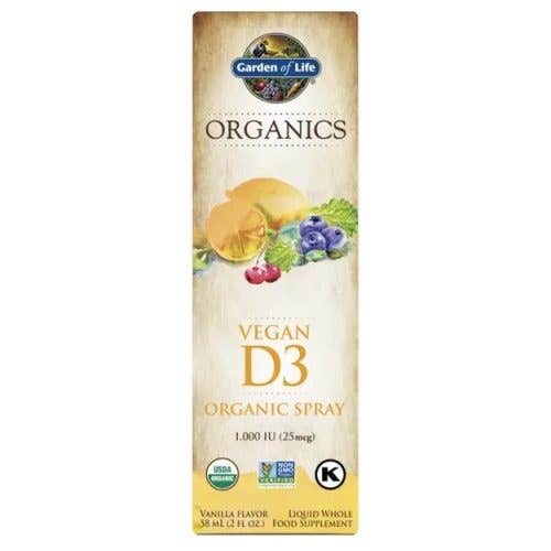 Garden of life Mykind Organics Vegan D3 Oranic spray 1000 IU, Vitamín D3 sprej, vanilka, 58 ml Obrázek