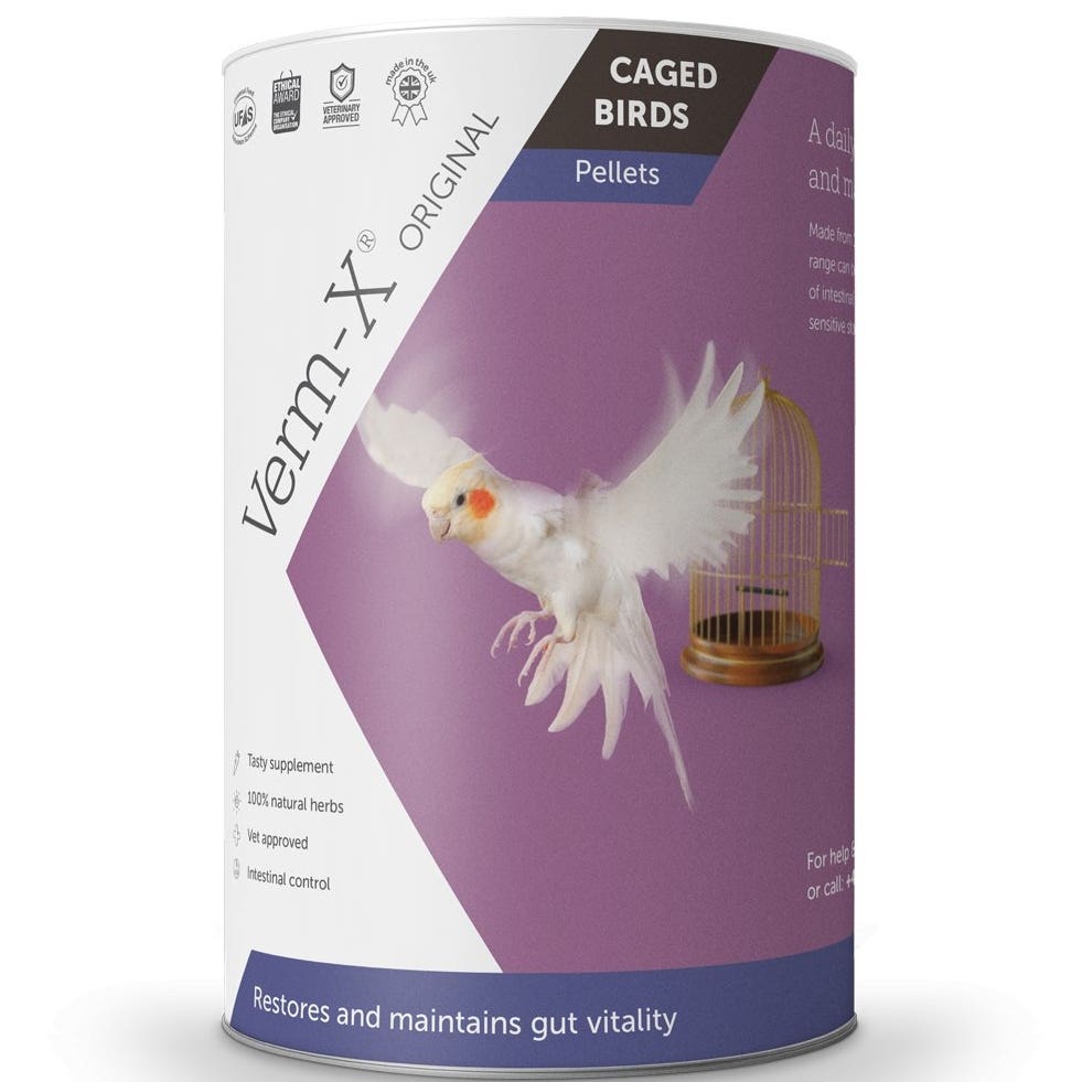 VERM-X Přírodní pelety proti střevním parazitům pro ptáky 100 g