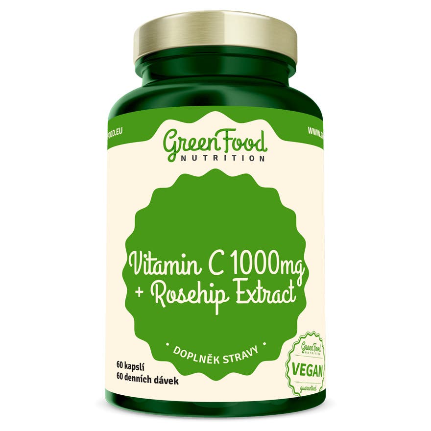 GreenFood Nutrition Vitamin C 1000 mg + Extrakt ze šípků 60 kapslí