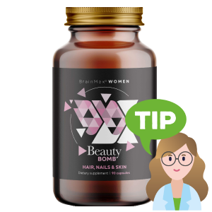 BrainMax Women Beauty Bomb – vlasy, nehty, pleť 90 rostlinných kapslí